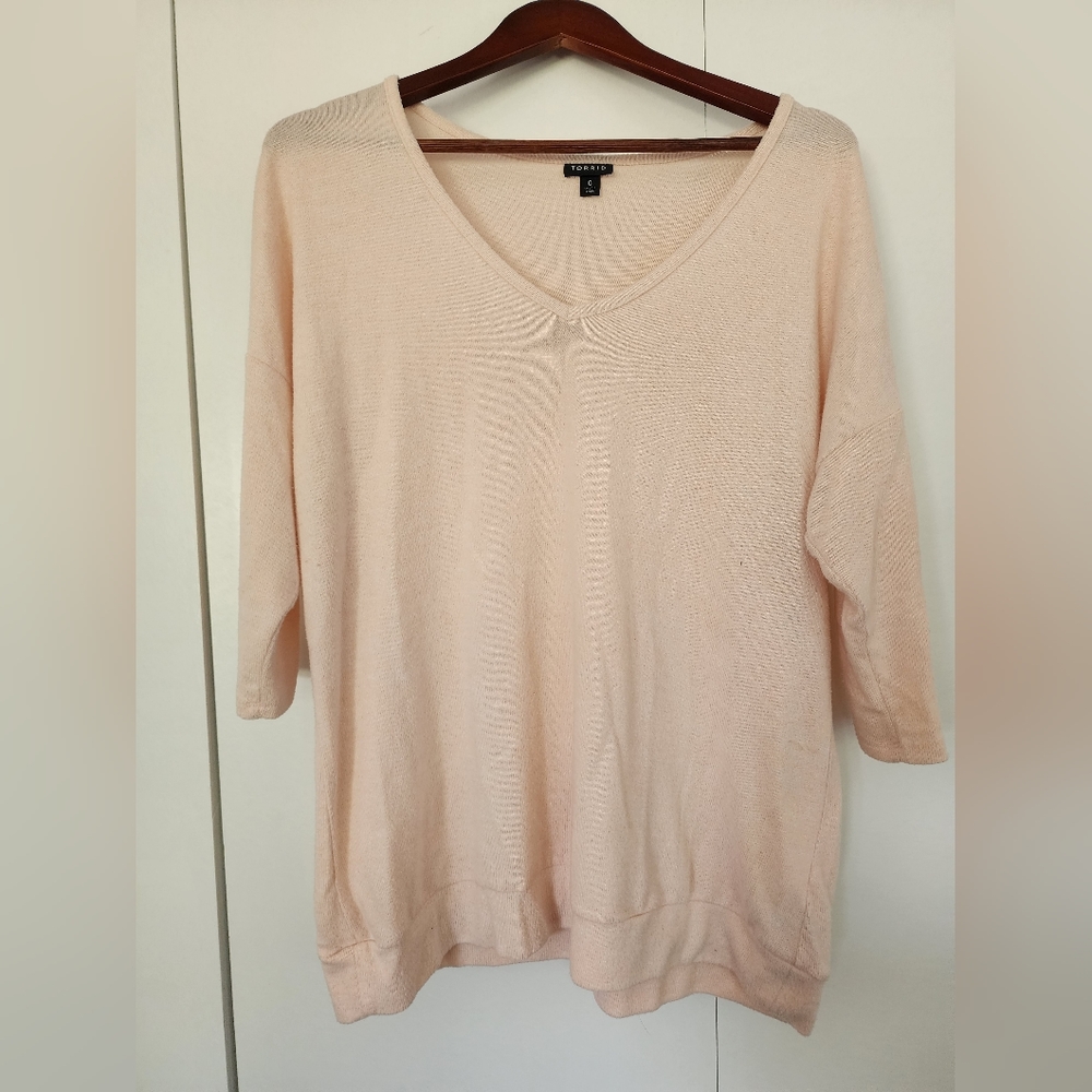Torrid 3/4 length sleeve sweater blush pink size 0